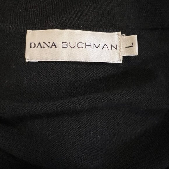 Dana Buchman Sweater L Black Studded Floral Applique Pullover Top Size Large - Picture 9 of 9